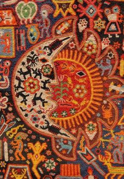 sunstringslondon:Sun and the moon.Huichol beadwork. Mexico.