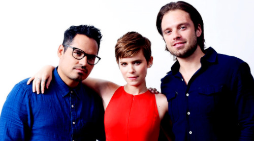 fysebastianstan:  Michael Pena, Kate Mara and Sebastian Stan from ‘The Martian’ pose for a portrait during the 2015 Toronto International Film Festival at the TIFF Bell Lightbox on September 11, 2015 in Toronto, Canada. (Photos by Jeff Vespa/Getty