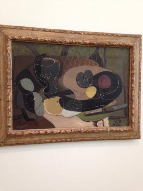 Still life with Knife  -  Georges Braque  1932.Braque radically abstracted the shapes