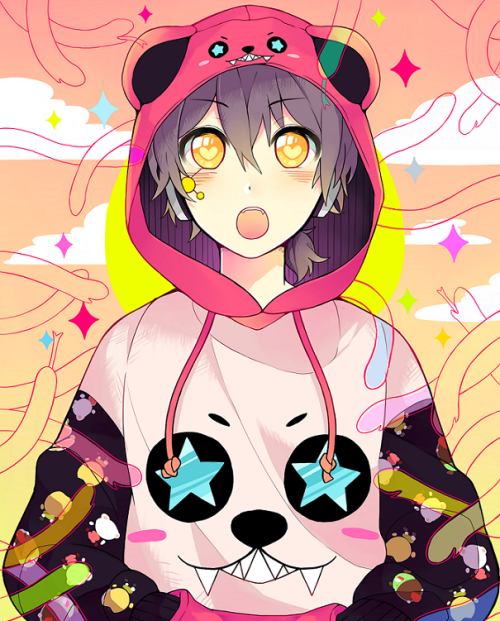 sorararart:i saw this super cute hoodie so