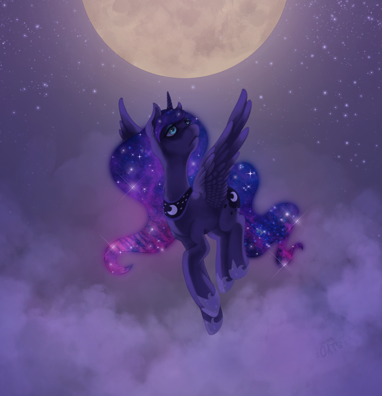 whimsyykittyy:  Luna is fun to draw =3 http://miss-cats.deviantart.com/art/Night-Flight-Luna-Day-9-576010258