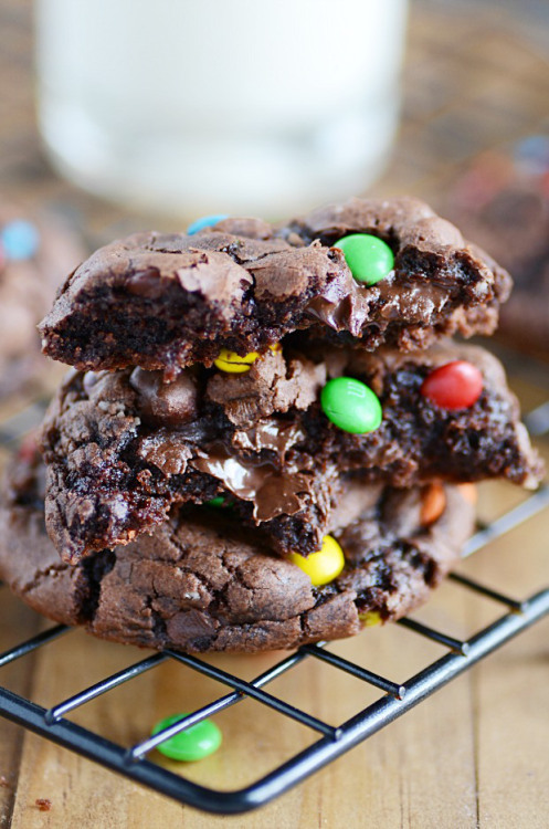 XXX fullcravings:  M&M Brownie Cookies photo