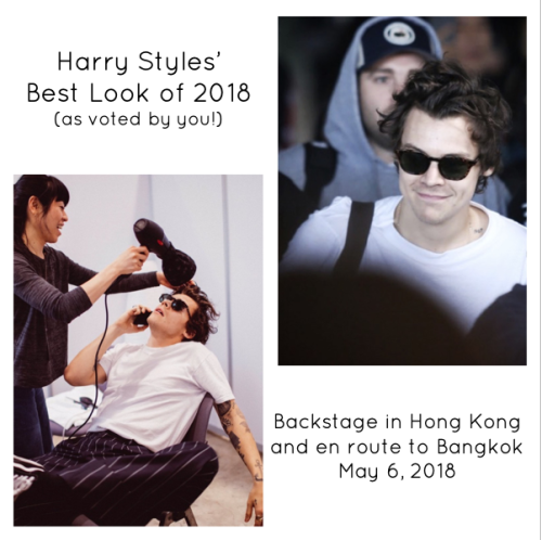 harryfashionarchive:HARRY STYLES: Best Looks of 2018 TournamentTHE WINNERBackstage in Hong Kong and 