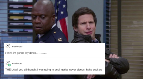 phil-the-stone: Brooklyn Nine-Nine + tumblr textposts, THE CONTINUING SAGA