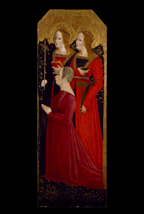 Saints Margaret and Catherine of Alexandria with a Donatrix by an unknown Italian painter, 1483-87