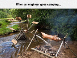 srsfunny:The Perfect Way To Go Camping Or you know&hellip; anyone who knows what a waterwheel is.  ;)