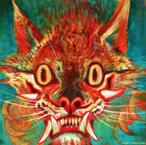 Cheshire. Little feisty spirit. 2016. Blacklight reactive! Sold 