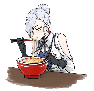 A beautiful woman is eating noodles. porn pictures