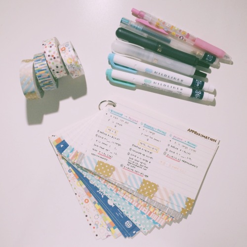 esmastudies: bunzenol: Finished my summary notes notes for Maths! Decorated them with lots of Washi 