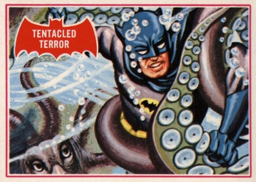 Colorful and spirited Batman trading cards from the 1960s.