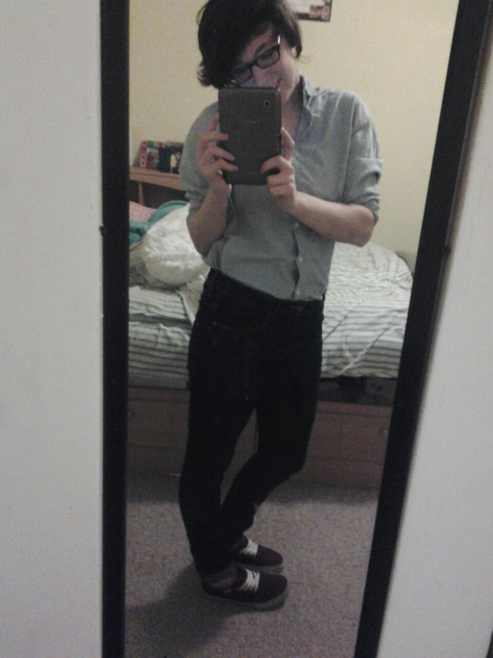 sexcoffeerepeat:  I dunno if I like this outfit or not!  Cute!