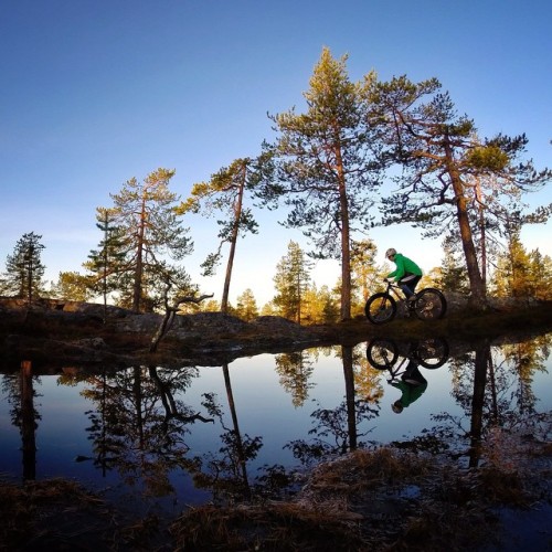 janijohansen:  It was a good morning. #commuting #FlatlightCreative #fatbike #ounasvaara #rovaniemi 