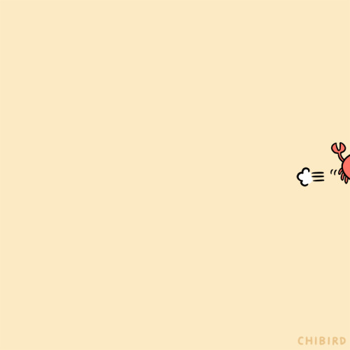 chibird:A skittering crab has a small gift for you!  Chibird store | Positive pin club | Webtoon