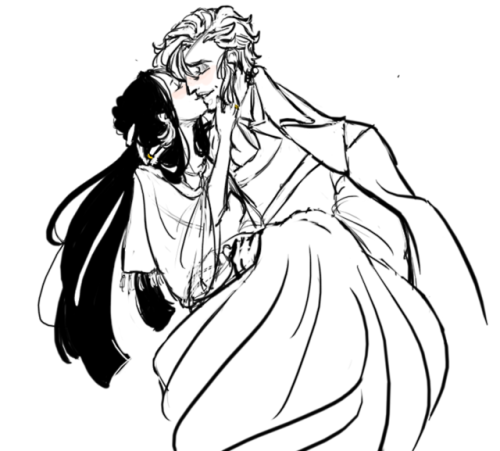 starryskylullaby:sometimes you set out to draw characters actually getting married and it just. turn