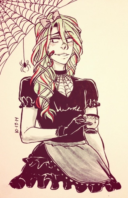 misslucid:  #inktober day 13: makishima yuusuke is a goth lolita ✨💀✨ 