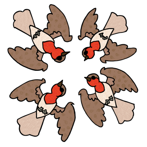 Four Calling Birds. In This Particular Case, Robins.