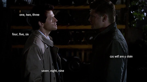 mishasminions:  REMEMBER THAT ONE TIME WHERE DEAN AND CAS STARED AT EACH OTHER FOR