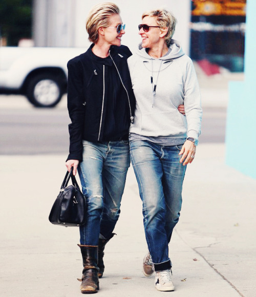 nowhollywood:Ellen DeGeneres and Portia de Rossi spotted in West Hollywood,CA, 15.11.2013