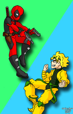 Deadpool From Marvel Vs Dio Brando From Jojo’s Bizarre Adventure. Just Something