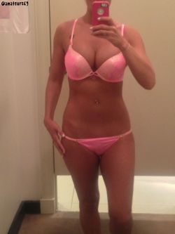 amateurs69:  pink bikini self shot in a changing