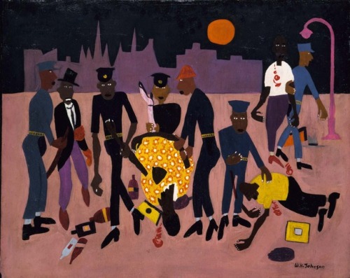 William H. Johnson - Moon Over Harlem (ca. 1943-44)