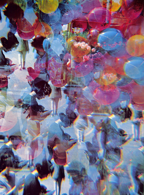 arcs:  Balloon Vender in Prismatics, David Douglas Duncan, Paris, 1973 