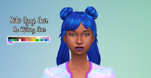 kittsims:Sims 4 Miiko Usagi Hair - The Witching Hour Recolour (Override) Hello! Here we have @miikoc