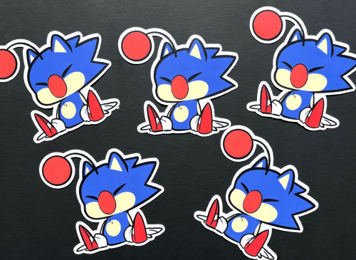 HOWDY HOWDY EVERYONE! These Sonic Moogle stickers drawn by my fiancé , @tentacuddles , are live on m