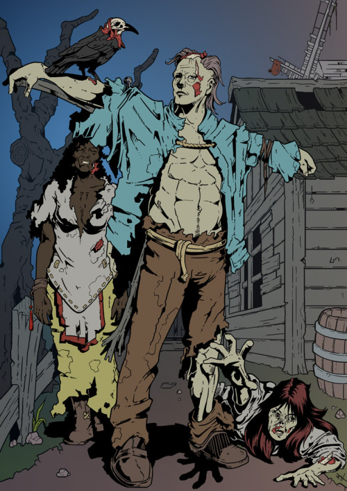 Zombie flats and inks.I love this point, when it looks like I am making an old school comic.