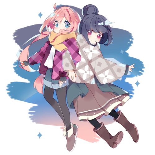 wholesomeyuri: ✧･ﾟ: *✧ Arm and arm ✧ *:･ﾟ✧♡  Characters ♡ : Nadeshiko Kagamihara ♥ Rin Shima ♢  Anim