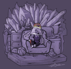 jordanbenderart:  Tired of waiting for new episodes….so I drew Amethyst on her throne of junk.