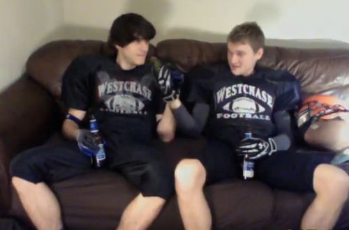 jocks-n-pads2:  Jocks n Pads Be your teammate’s bitch during halftime!