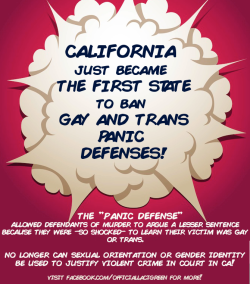 whitetail-music:  lacigreen:  byebye weak ass homophobic/transphobic legal defenses.  I love that it’s 2014 and it’s only now been banned in one state