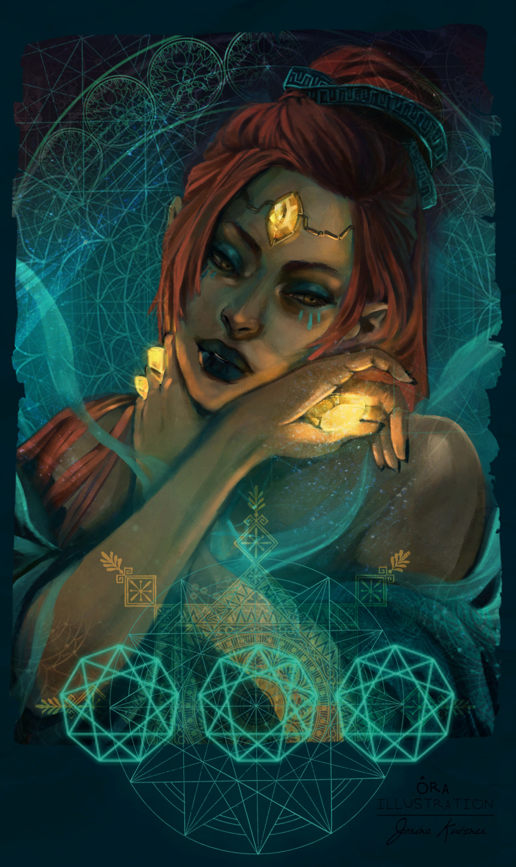 ora-illustration:  Who doesn’t want to be a spiritual Gerudo jewel witch? Was about