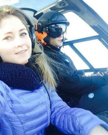 Julia currently in Switzerland. Heere&rsquo;s photo of her flight by helicopter :)