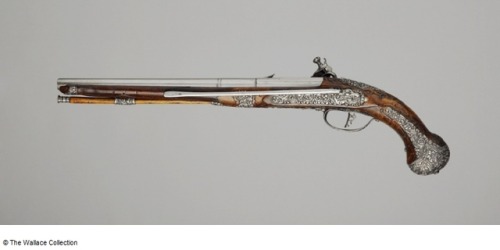 Ornate snaphaunce pistol crafted by Lazarino Cominazzo, Italy, circa 1670.from the Wallace Collectio