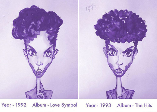 Prince, enough said.Every Prince Hairstyle From 1978 to 2013 by illustrator and set designer Gary Ca