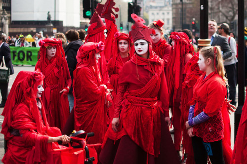 Extinction Rebellion activists, Parliament Square, London