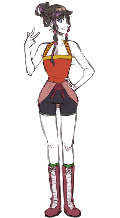 flanelltees: in my recent drawings of alluka she is older so this is a full-body ref of my headcanon