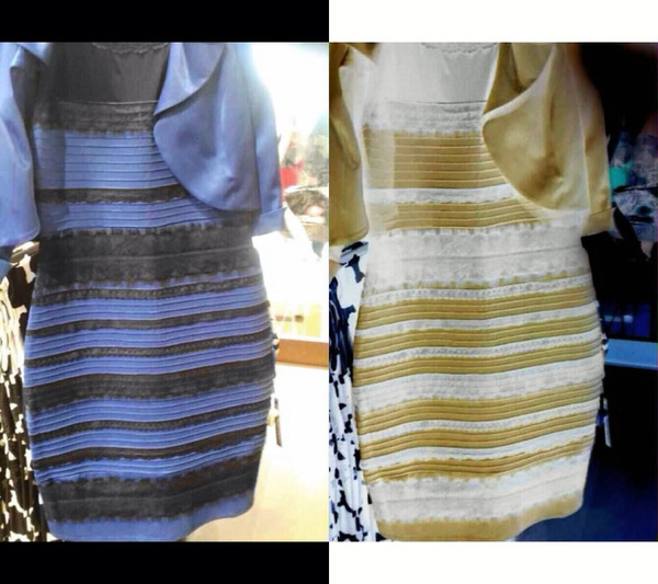 Saiba o mistério da cor do vestido, é branco ou azul?
Afinal, o vestido que anda na circulando na internet e que vem repercutindo entre milhões de pessoas nas redes sociais, é branco e dourado ou azul e preto?