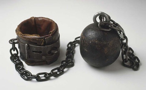 Ball and chain found in Thames. The world’s only known complete ball and chain,