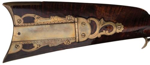 Long rifle crafted by Jacob/John Lauck late 18th or early 19th century. Originally from the Lancaste