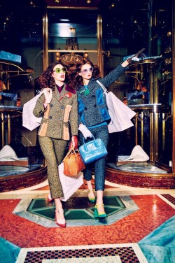 thefactoryoffashion:Anna Grostina &amp; Vittoria Ceretti by Ellen von Unwerth for Vogue Japan September 2015
