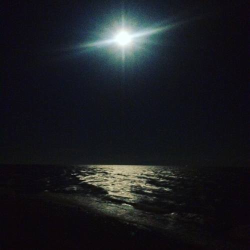 Instagram never captures the enormous spookiness of big ol moons. (at Davis Bay Beach)