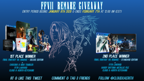 astoryofalove: Massive giveaway is underway over at the CloudxAerith twitter page!! To celebrate the