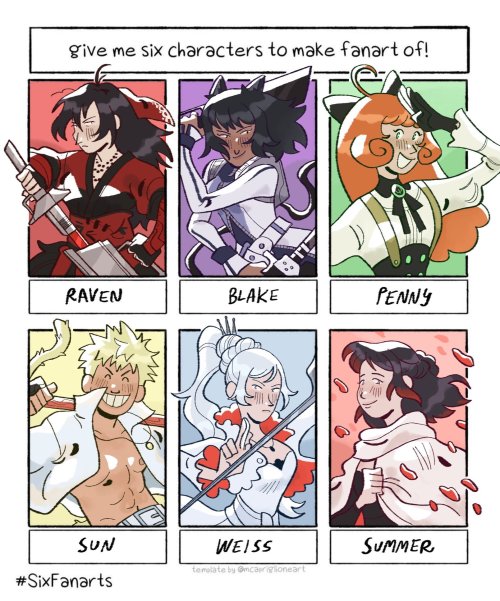 RWBY themed six fanarts meme