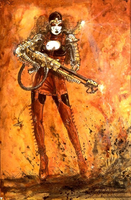 motesofdust3487:  John Blanche. Genius art director. The Soul of the 41st Millennium.