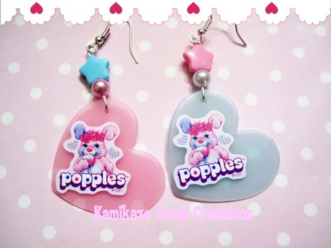 Popples 80’s earrings blu/pink $11.00 Use the code CHINAPASTEL to get 10% off! 