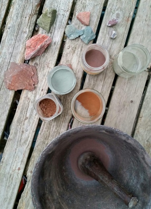 “Foraged” color from a beach all ground up and ready to be made into paint