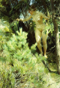 artbeautypaintings:  Wood-sprite - Anders Zorn